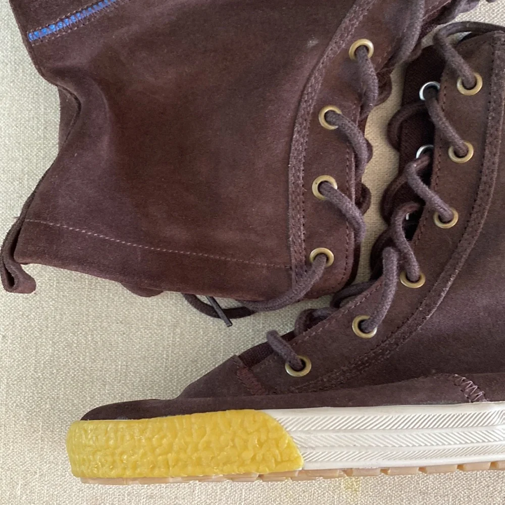 Keds Women’s Suede High Top Lace Up Sneakers Brown Size 10 - Picture 3 of 14